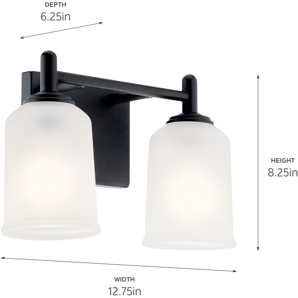 Shailene 2 Light 12.75 inch Black Bath Vanity Light Wall Light