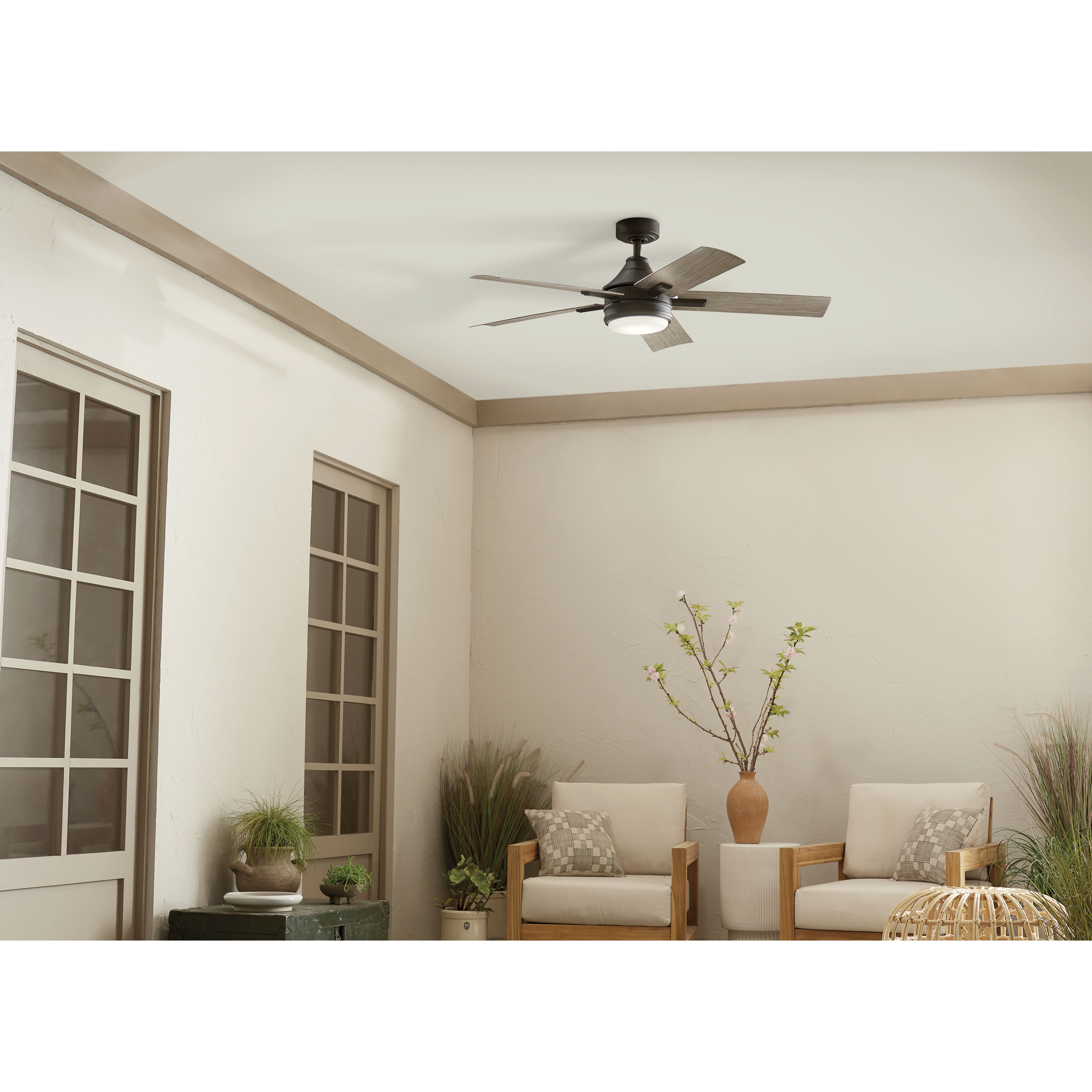 Tide 52 inch Olde Bronze with Weathered Medium Oak Blades Ceiling Fan