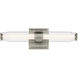 Laurene LED 18 inch Brushed Nickel Linear Bath Bar Wall Light, Small