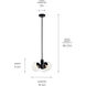 Silvarious 3 Light Black Chandelier/Semi Flush Ceiling Light