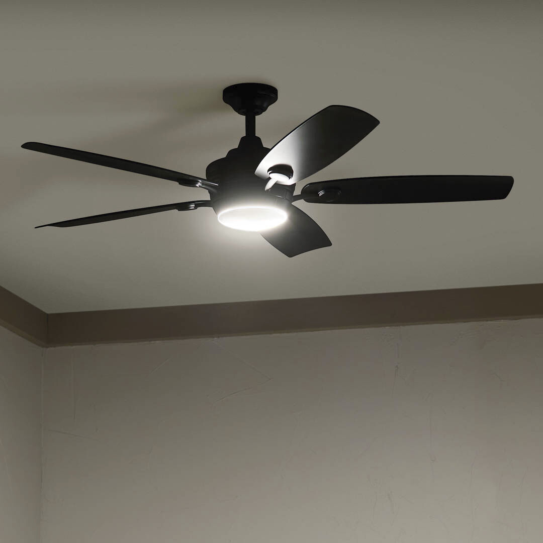 Tranquil 56 inch Satin Black with Black Blades Ceiling Fan