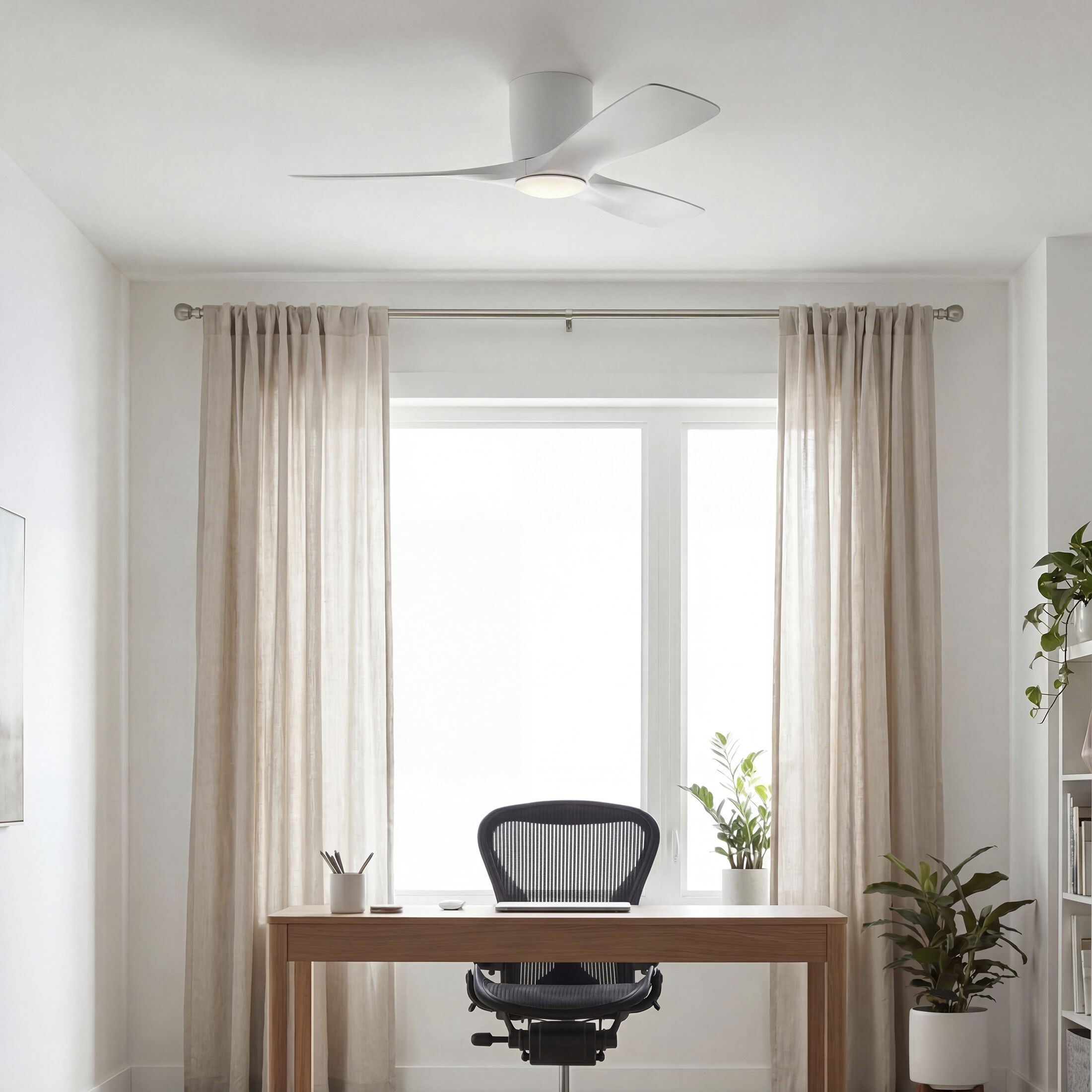 Volos 48 inch Matte White Ceiling Fan