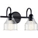 Avery 2 Light 15 inch Black Bath Bracket Wall Light, 2 Arm