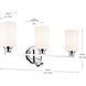Gioe 3 Light 24.25 inch Chrome Vanity Light Wall Light