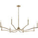 Malene 8 Light Champagne Bronze Chandelier Ceiling Light, 1 Tier Large