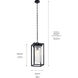 Mercer 1 Light 9 inch Black with Silver Highlights Outdoor Hanging Pendant