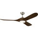 Mylo 60 inch Painted Brushed Nickel with Natural Walnut Blades Ceiling Fan