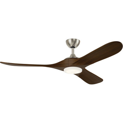 Mylo 60 inch Painted Brushed Nickel with Natural Walnut Blades Ceiling Fan