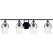 Everett 4 Light 34.25 inch Black Bath Vanity Light Wall Light