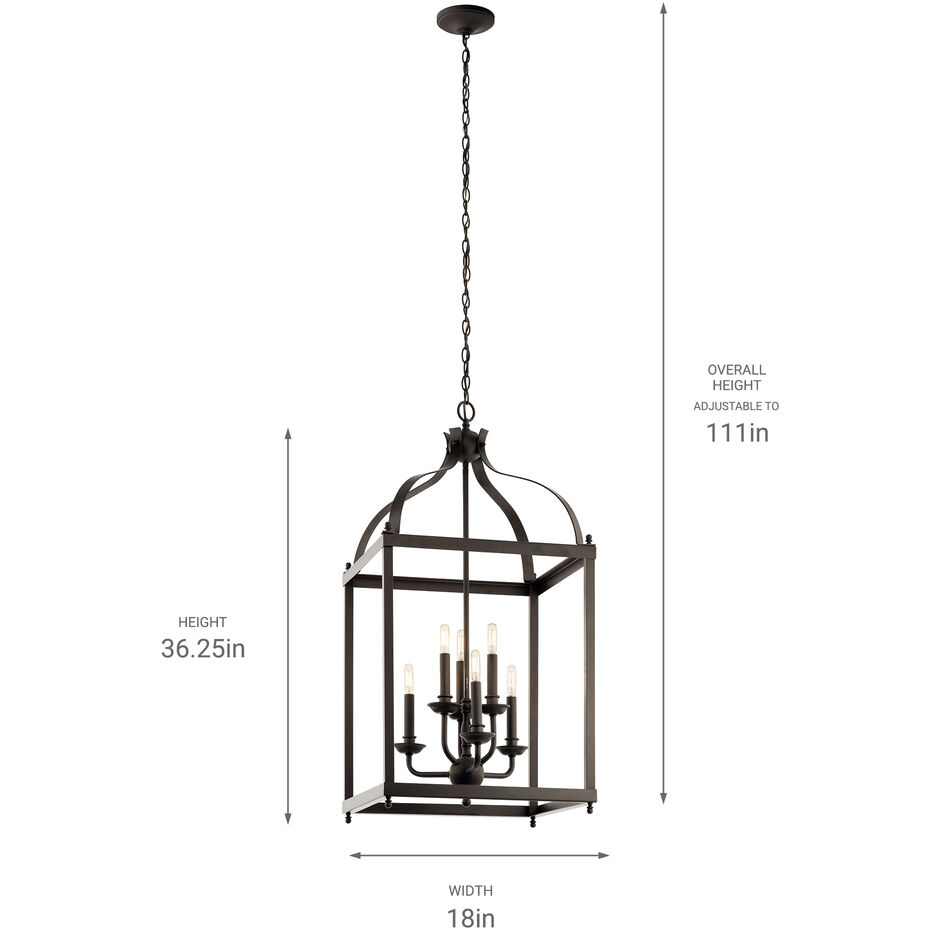 Larkin 6 Light 18 inch Olde Bronze Chandelier Foyer Ceiling Light