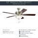 Basics Pro Select 52 inch Brushed Nickel with Walnut Blades Ceiling Fan