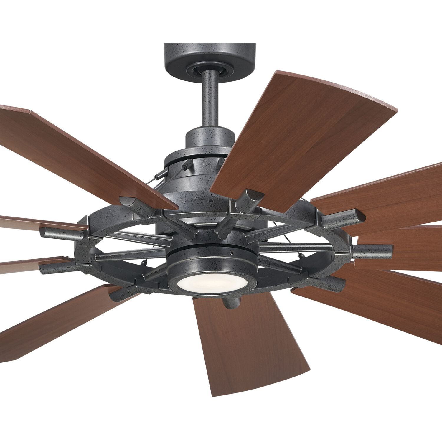 Gentry 60 inch Anvil Iron with Distressed Antique Gray/Walnut Blades Ceiling Fan