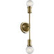 Armstrong 2 Light 5 inch Natural Brass Wall Bracket Wall Light