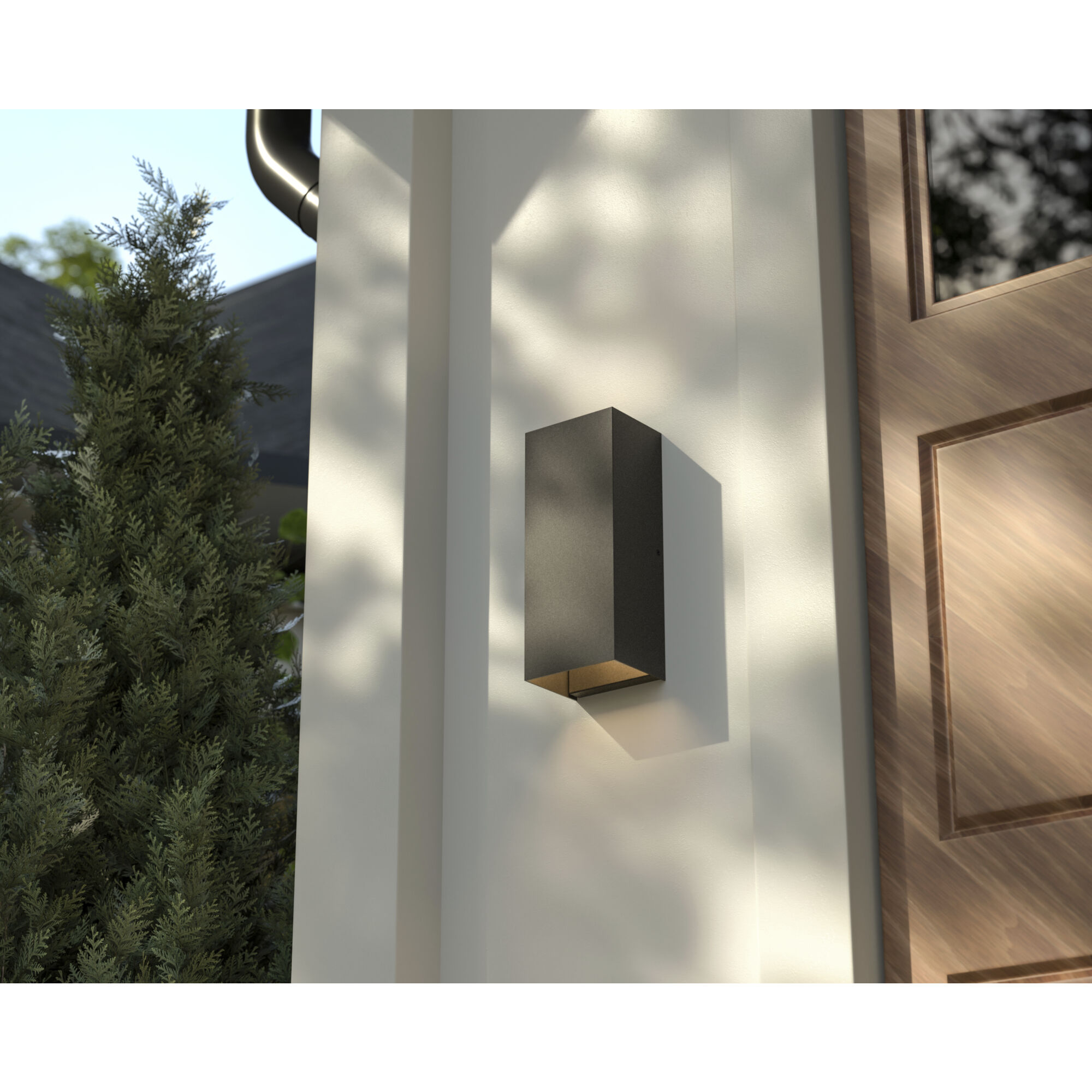 Walden LED 12 inch Textured Black Outdoor Wall, Medium