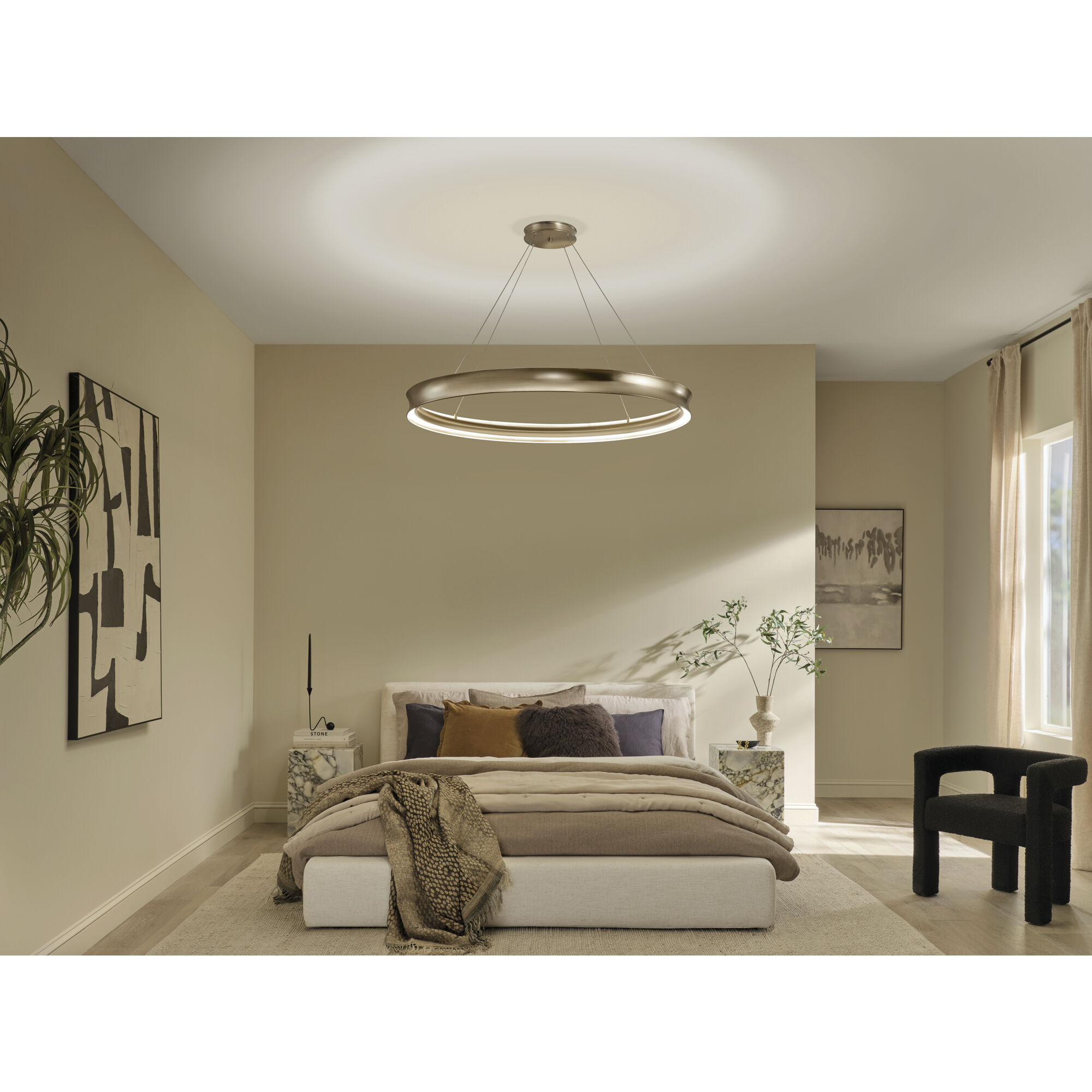 Larousse LED Champagne Bronze Chandelier Ceiling Light