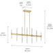 Sycara LED 5 inch Champagne Bronze Chandelier Linear Ceiling Light, Single