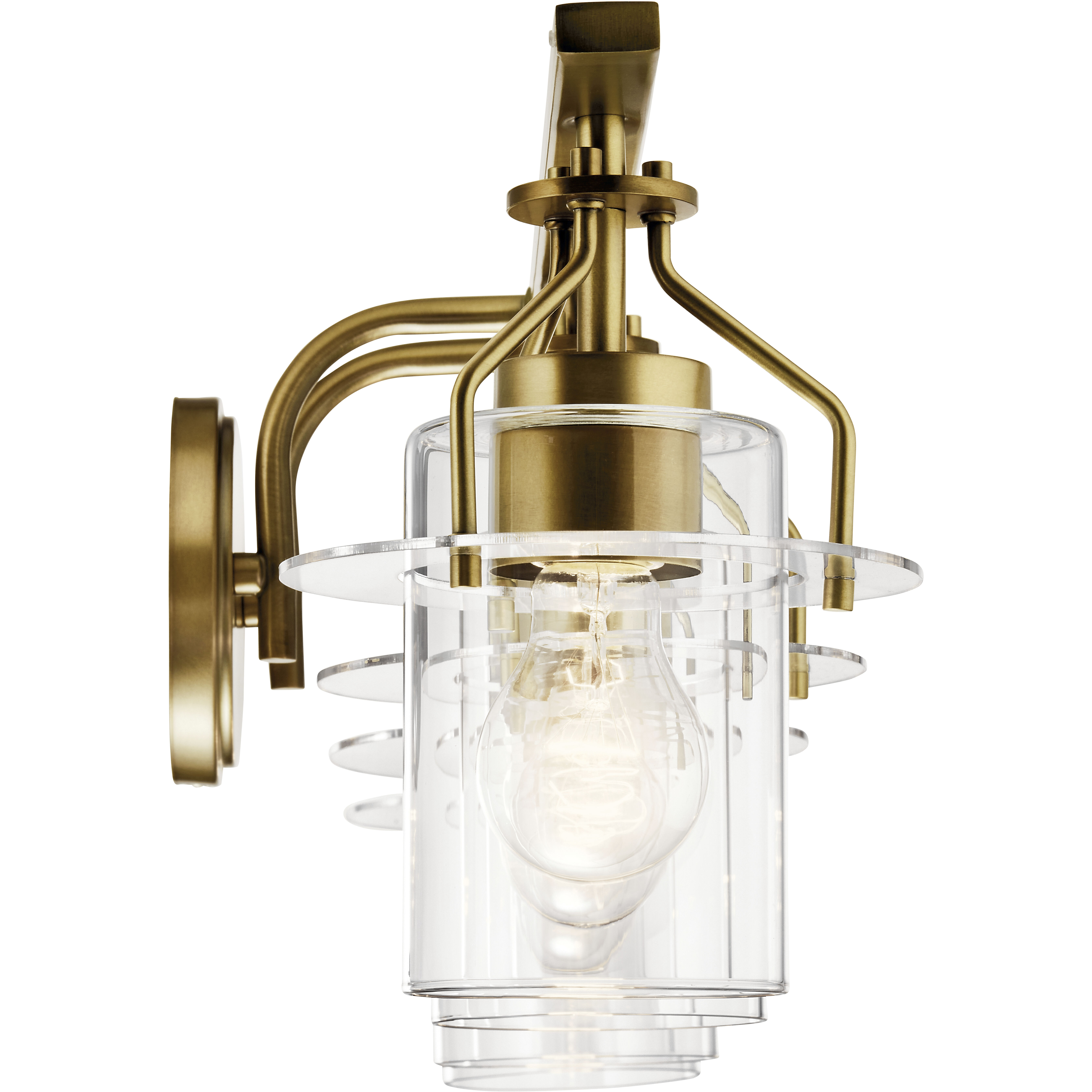 Everett 4 Light 34.25 inch Brushed Brass Bath Vanity Light Wall Light