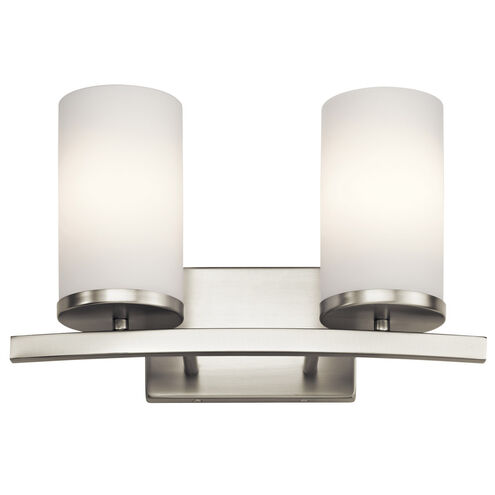 Crosby 2 Light 15 inch Brushed Nickel Wall Mt Bath 2 Arm Wall Light