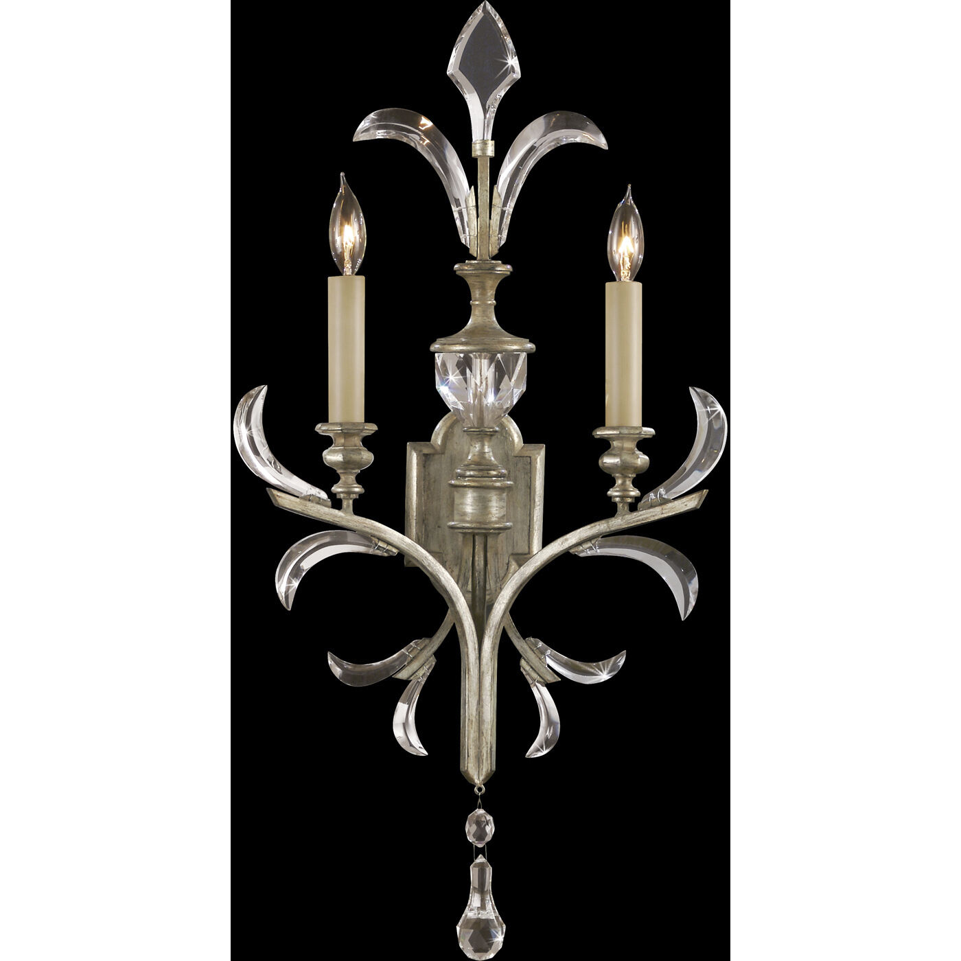 Beveled Arcs 2 Light 17 inch Silver Sconce Wall Light