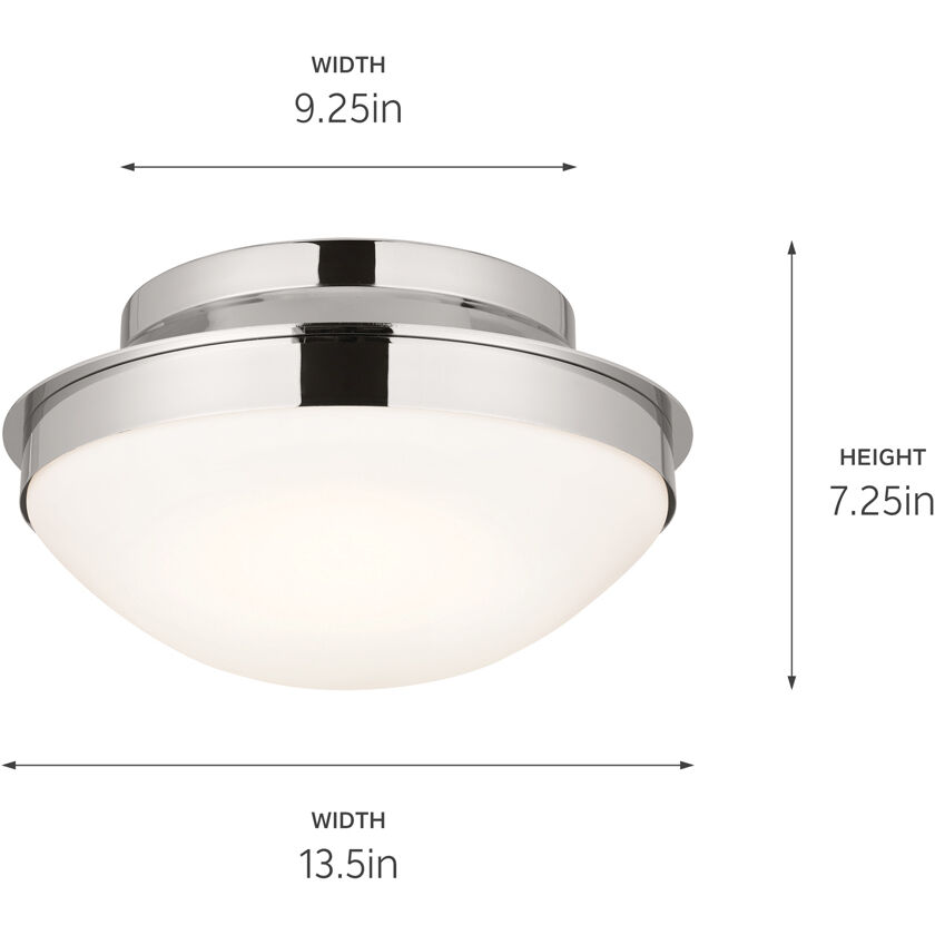 Bretta 2 Light 13.5 inch Polished Nickel Flush Mount Ceiling Light
