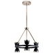 Baland LED 22 inch Black Chandelier Ceiling Light, 1 Tier Small
