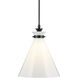 Laria 1 Light Black Pendant Ceiling Light in Opal