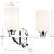 Gioe 2 Light 14.25 inch Chrome Vanity Light Wall Light