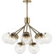 Silvarious 12 Light Champagne Bronze Chandelier/Semi Flush Ceiling Light