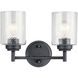 Winslow 2 Light 13 inch Black Wall Mt Bath 2 Arm Wall Light