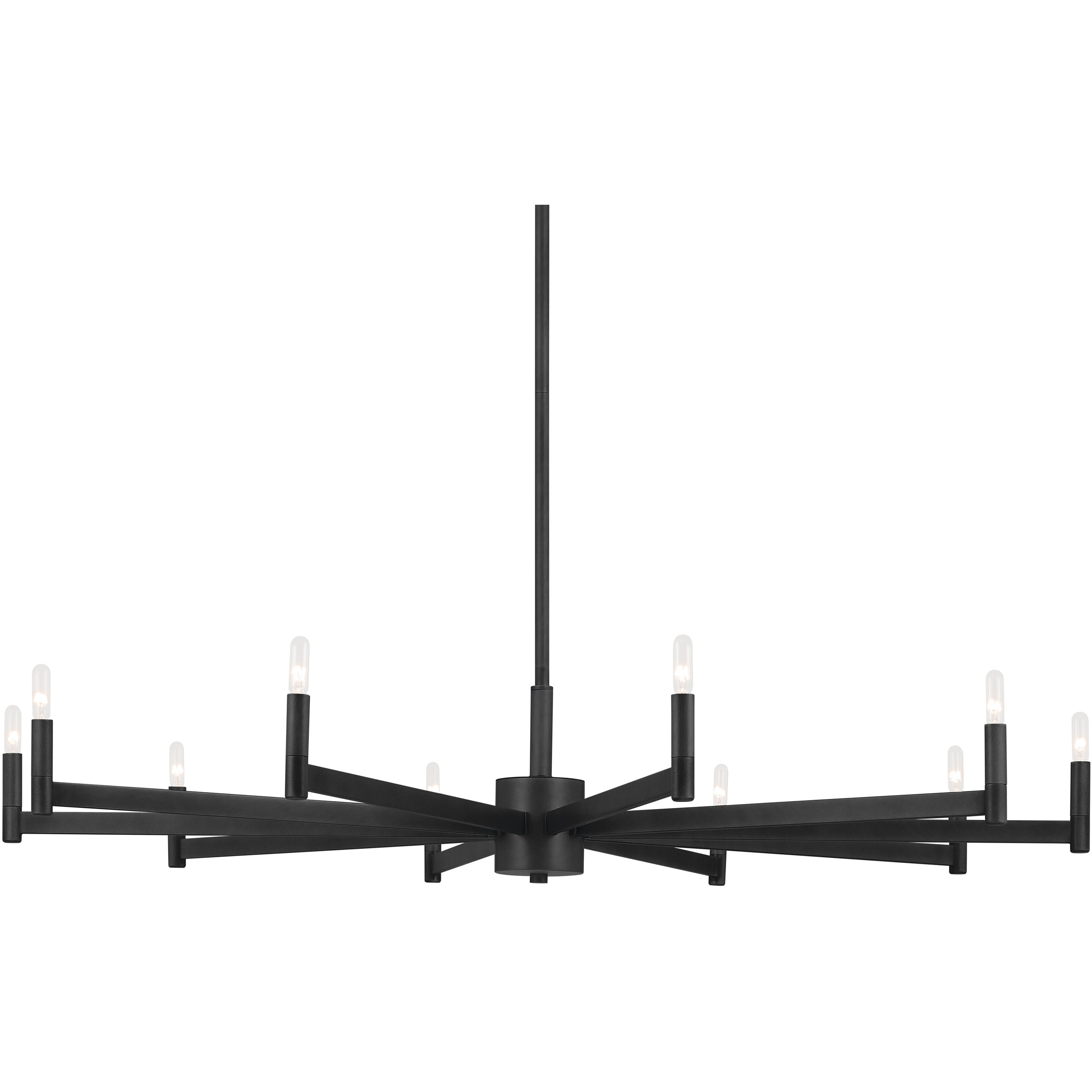 Erzo 10 Light Black Chandelier Ceiling Light, Large