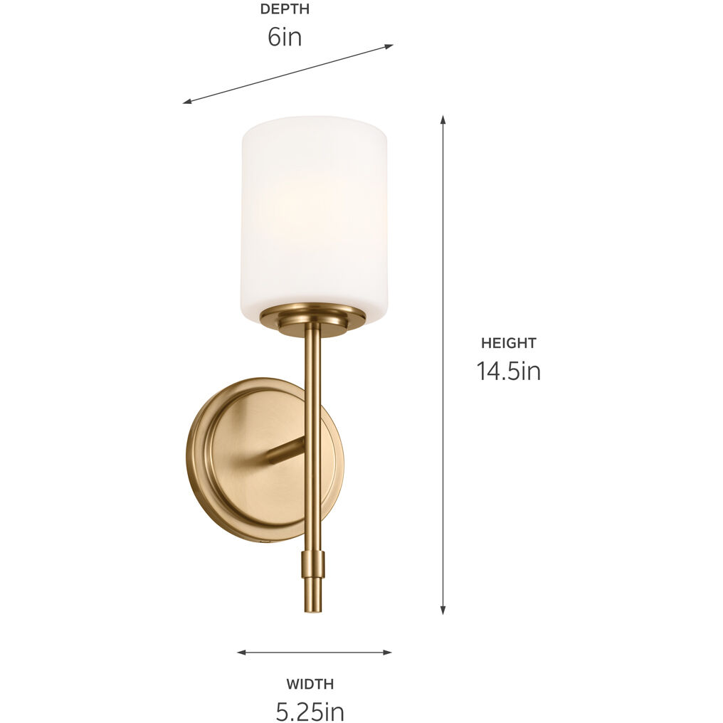 Ali Wall Sconce Wall Light in Brushed Natural Brass