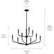 Madden 9 Light Black Chandelier Ceiling Light, 2 Tier