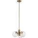 Silvarious 3 Light Champagne Bronze Chandelier/Semi Flush Ceiling Light in Clear Crackle