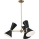 Phix LED 30.75 inch Champagne Bronze with Black Chandelier Ceiling Light in Brushed Gold and Champagne Bronze