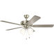 Basics Pro Premier 52 inch Brushed Nickel with Walnut Blades Ceiling Fan in 3000K, White Etched