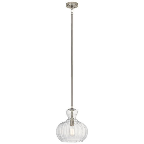 Riviera 1 Light 12 inch Brushed Nickel Pendant Ceiling Light