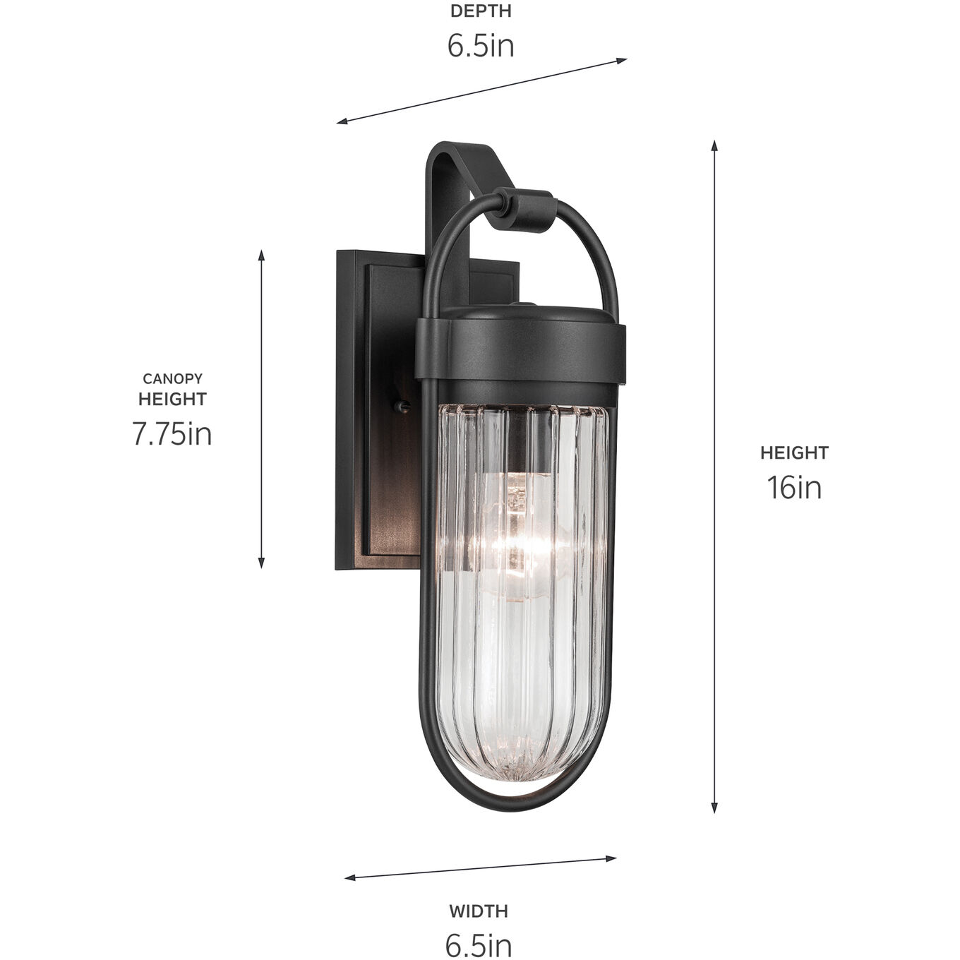 Brix 1 Light 16 inch Black Textured Outdoor Wall, Small