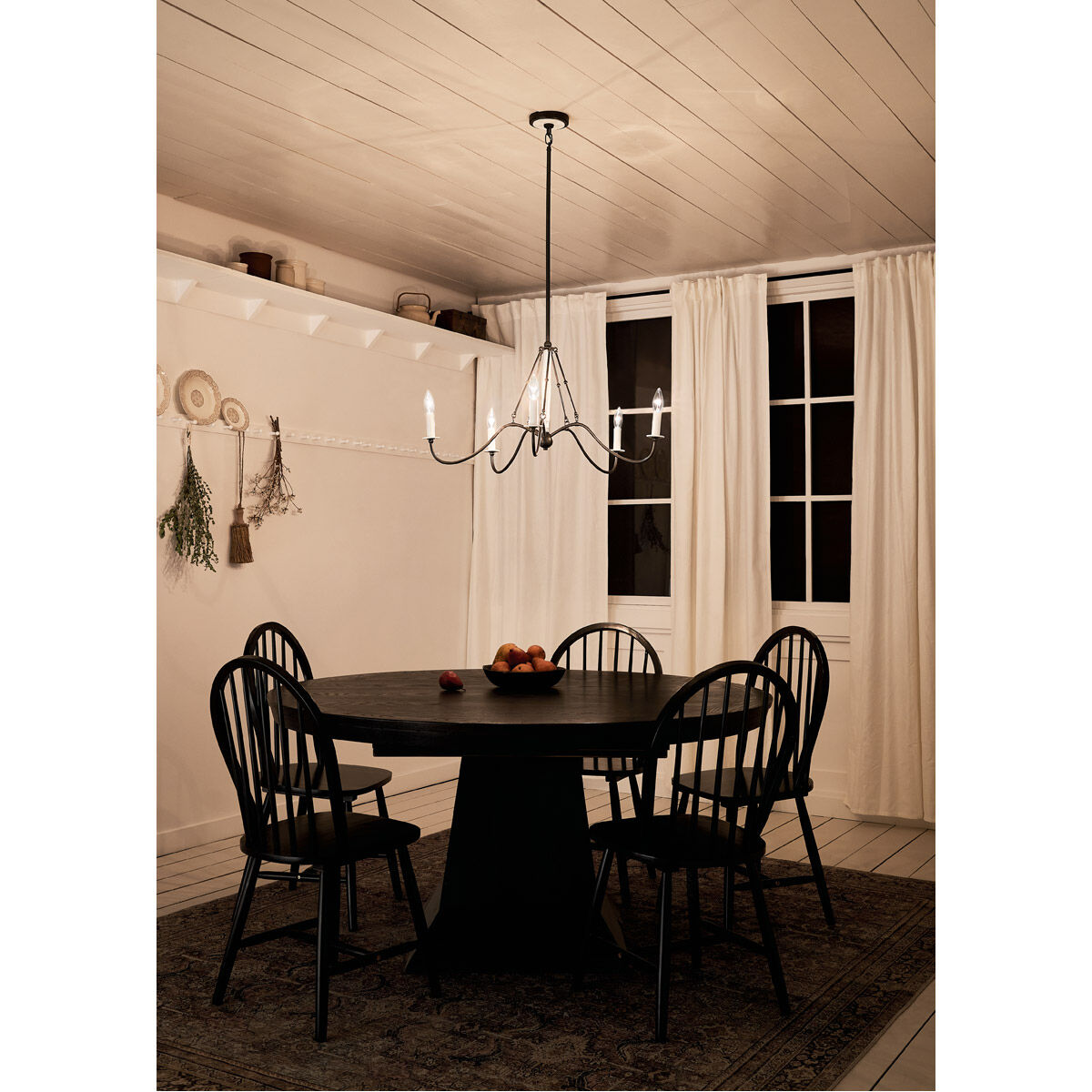 Homestead Freesia 5 Light 31 inch Anvil Iron Chandelier Ceiling Light, Freesia