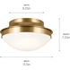 Bretta 2 Light 13.5 inch Brushed Natural Brass Flush Mount Ceiling Light