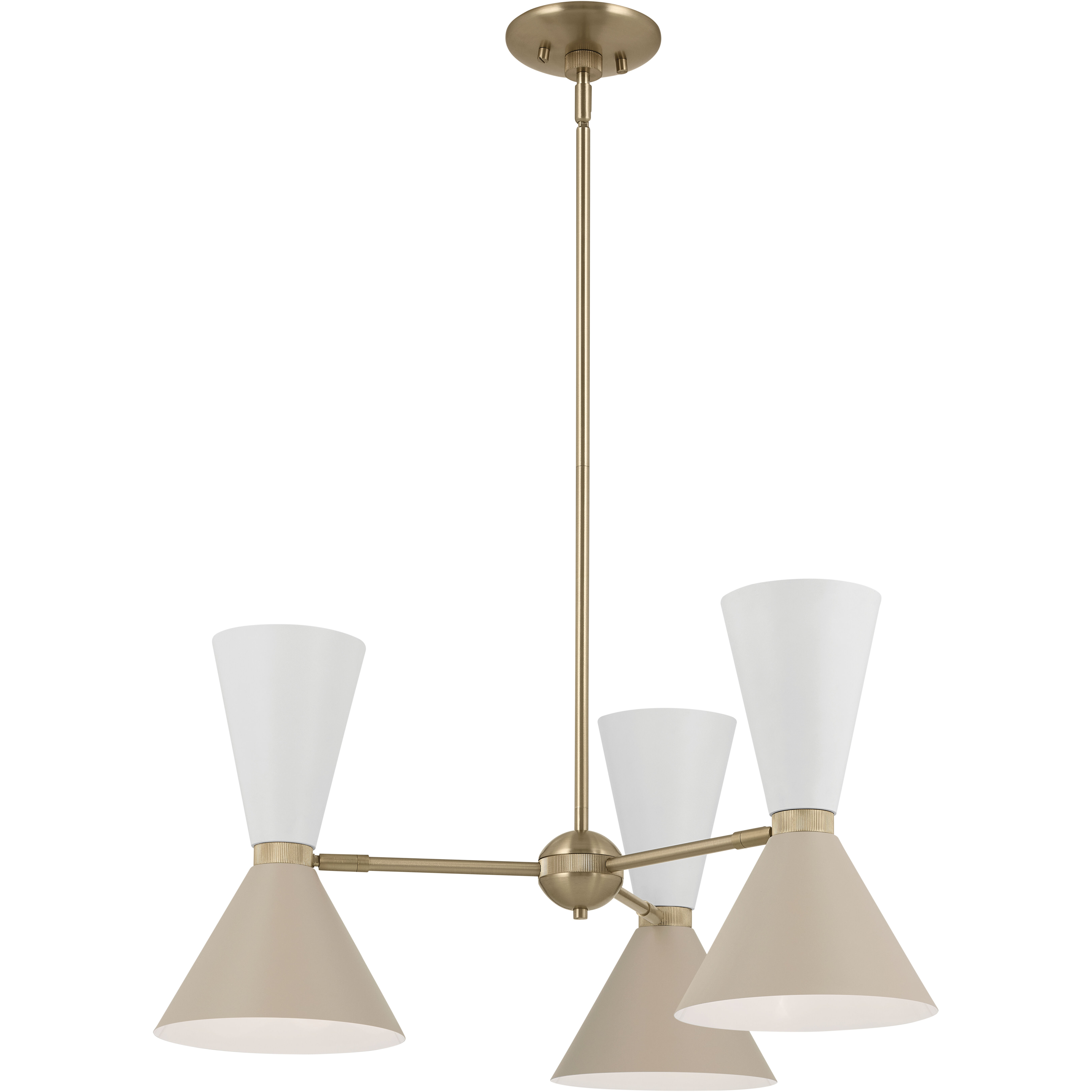 Phix LED 30.75 inch Champagne Bronze with Greige and White Chandelier Ceiling Light