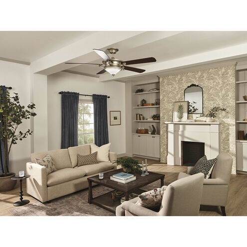 Rise 60 inch Brushed Nickel with Walnut Blades Ceiling Fan