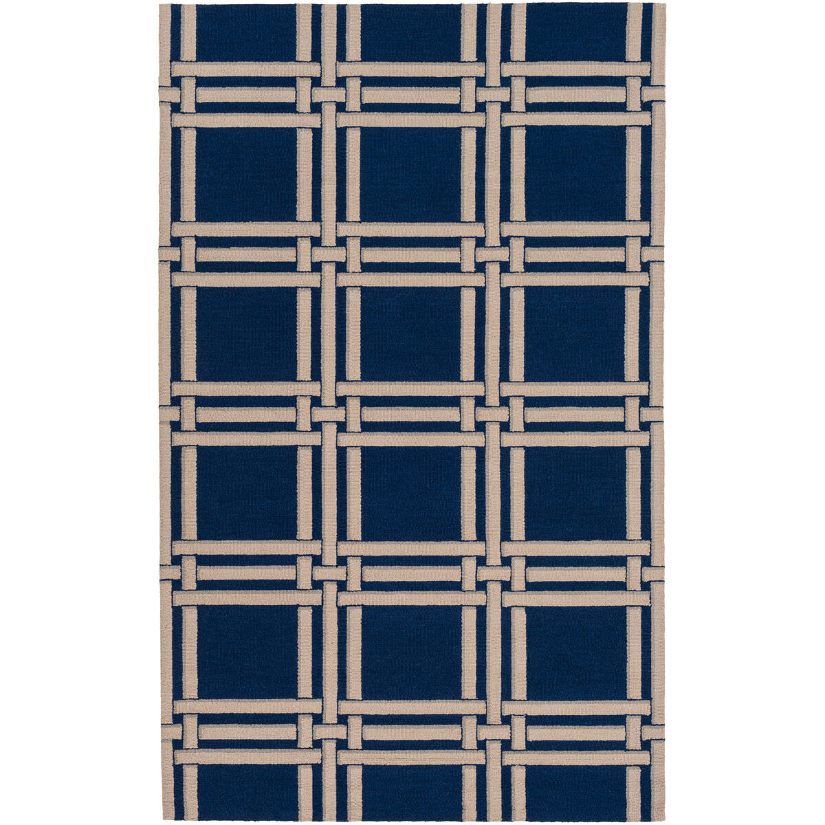Lockhart 120 X 96 inch Blue and Neutral Area Rug, Wool