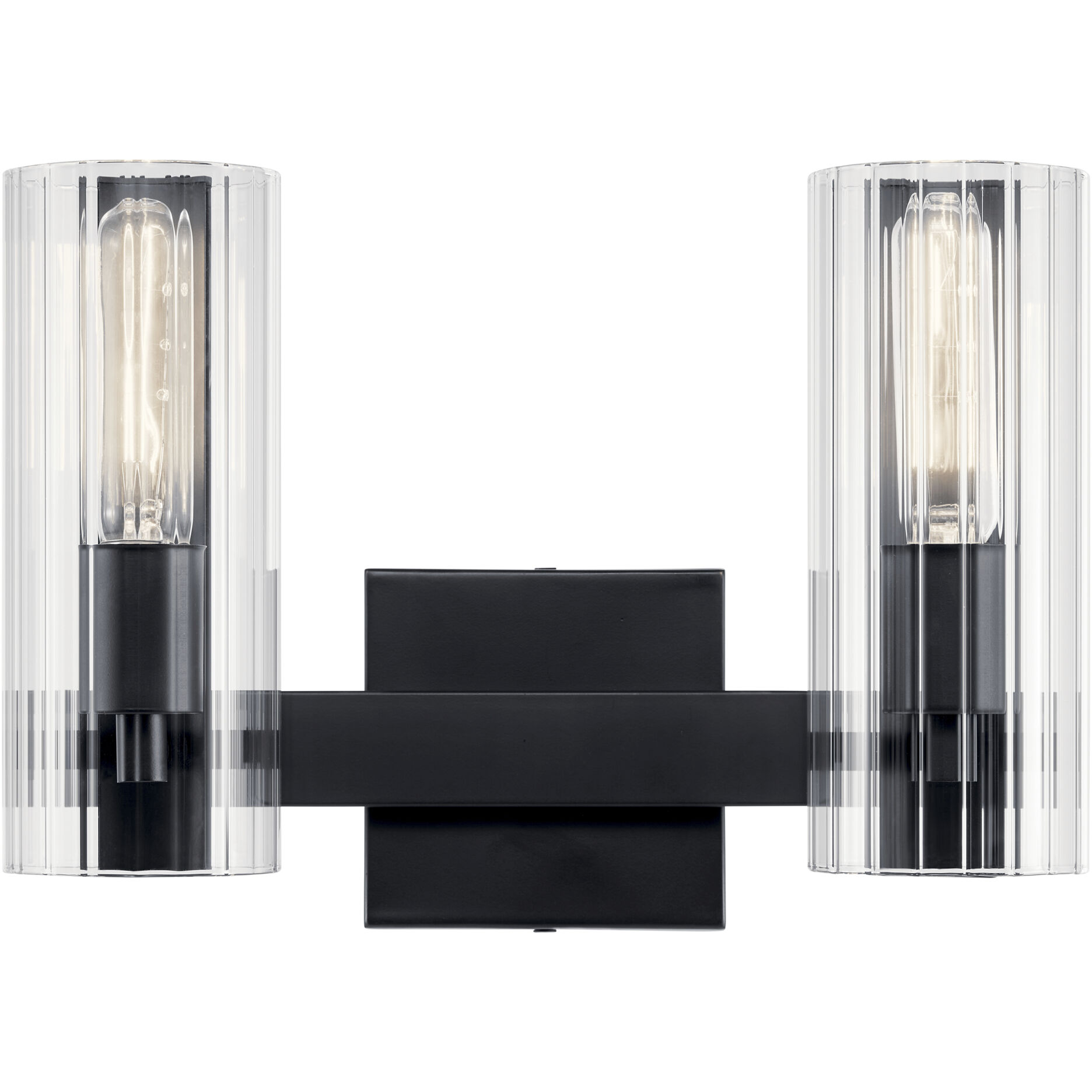 Jemsa 2 Light 13.75 inch Black Bath Bracket Wall Light, 2 Arm