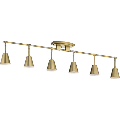 Sylvia 6 Light 120 Brushed Natural Brass Rail Light Ceiling Light