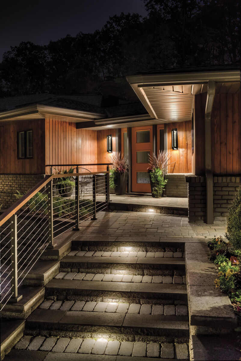 River Path LED 23 inch Textured Black Outdoor Wall, Large