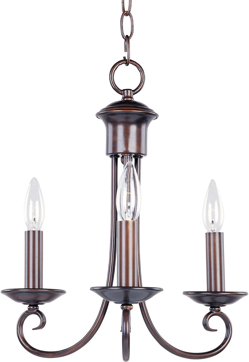 Loft 3 Light 14 inch Oil Rubbed Bronze Mini Chandelier Ceiling Light in Candelabra Base Incandescent