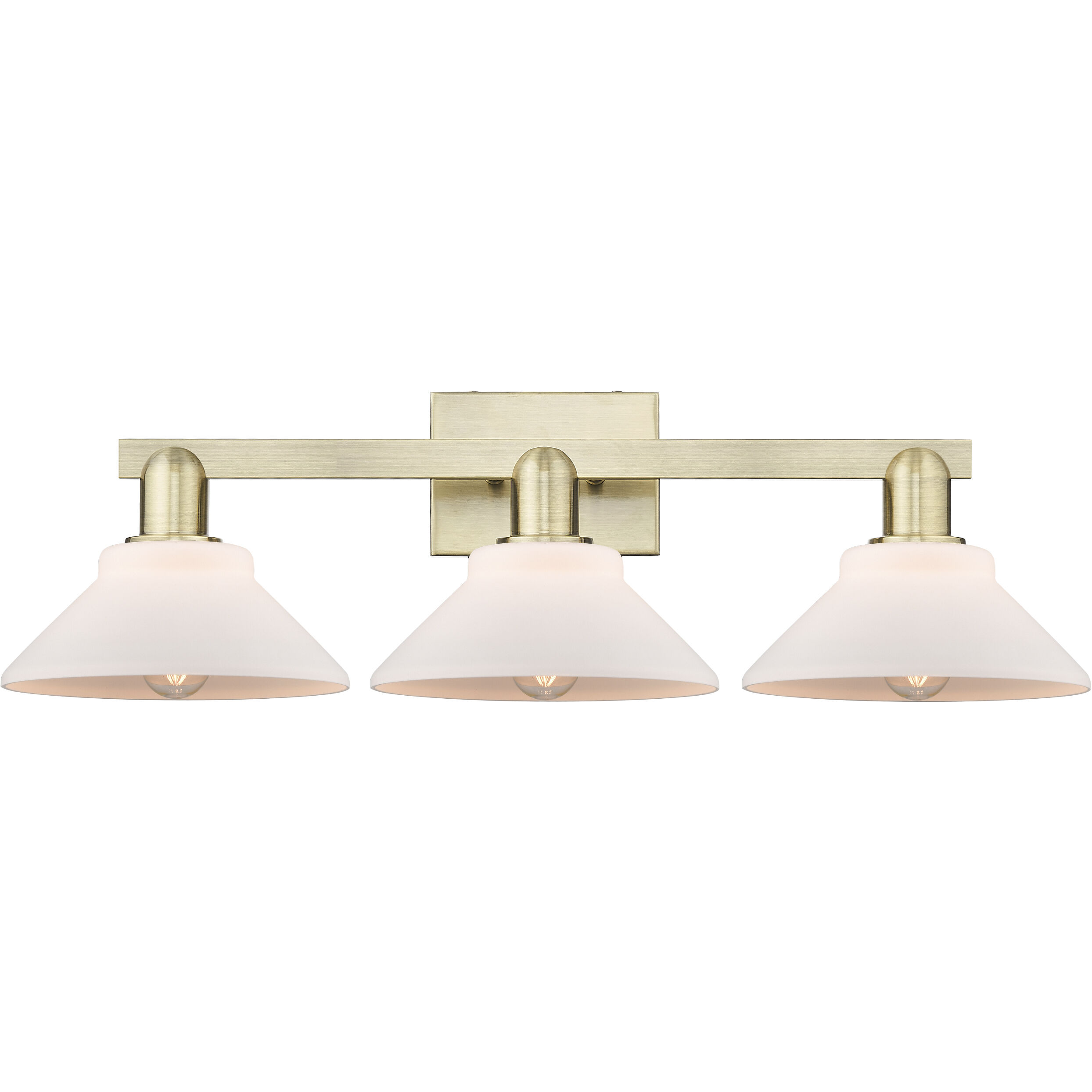 Arcadia Orwell 3 Light 27 inch Antique Brass Bath Vanity Light Wall Light
