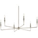 Alvaro 6 Light Polished Nickel Chandelier Ceiling Light, 1 Tier Medium