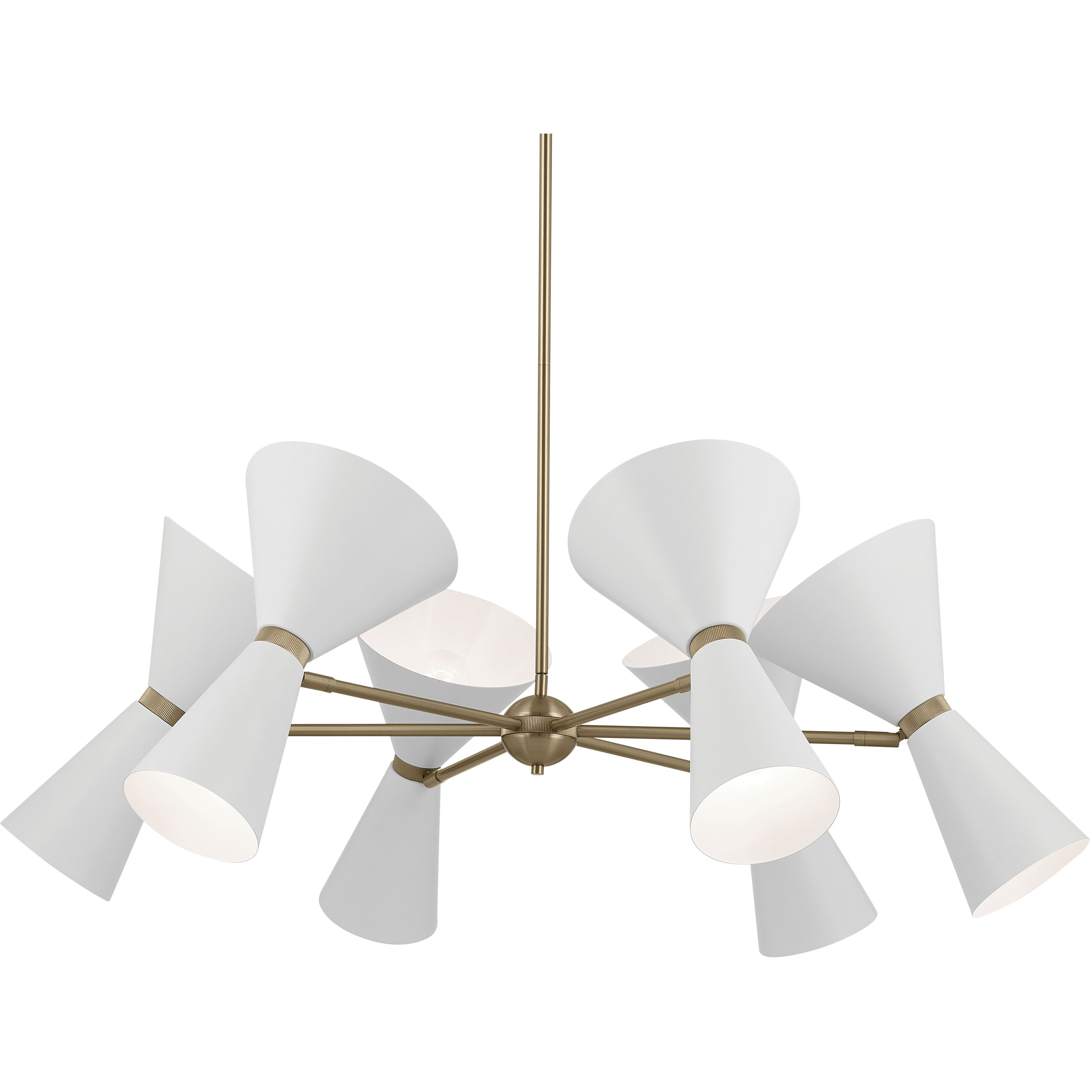 Phix LED 38.75 inch Champagne Bronze with White Chandelier Ceiling Light