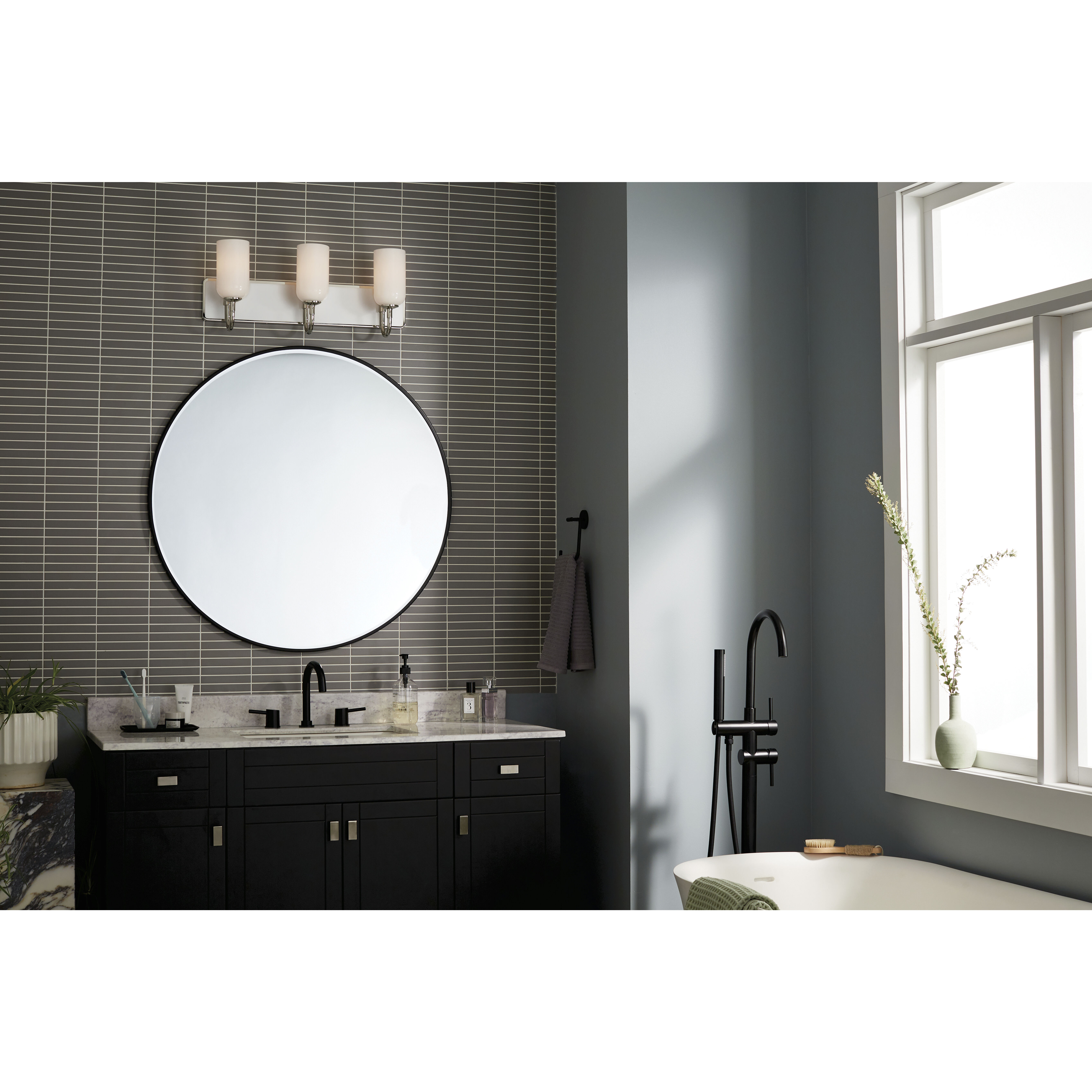 Solia LED 24 inch Polished Nickel with Satin Nickel Bathroom Vanity Light Wall Light